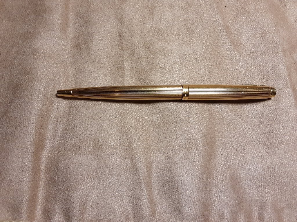 Parker 75 Gold Plated Striped BP, Verzamelen, Ophalen of Verzenden, Gebruikt, Balpen, Parker