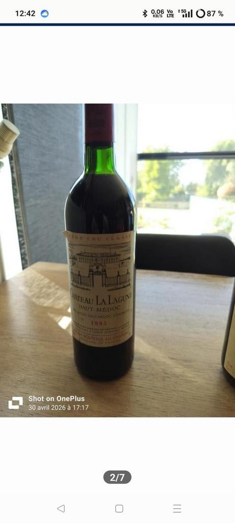 Lot de bouteilles de vin ancienne, Enlèvement