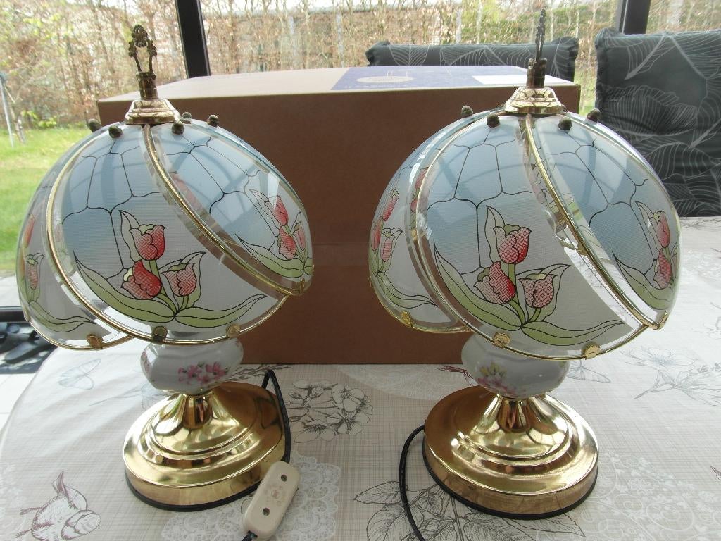 2-STAANLAMPEN, Huis en Inrichting, Ophalen, Deco stijl, Minder dan 100 cm, Glas