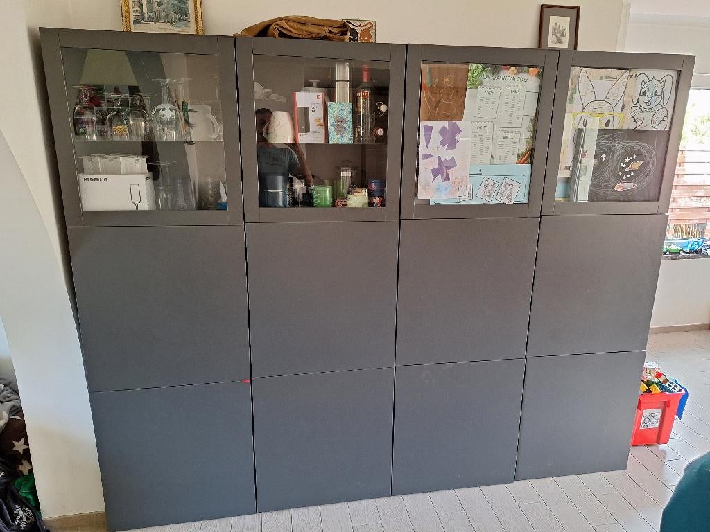 Vitrinekast Besta Ikea, Ophalen, Gebruikt