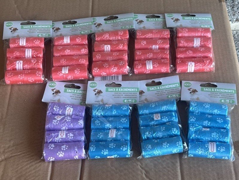 Lot de 9 paquets de sacs à excréments pour chien, Animaux & Accessoires, Accessoires pour chiens, Enlèvement ou Envoi
