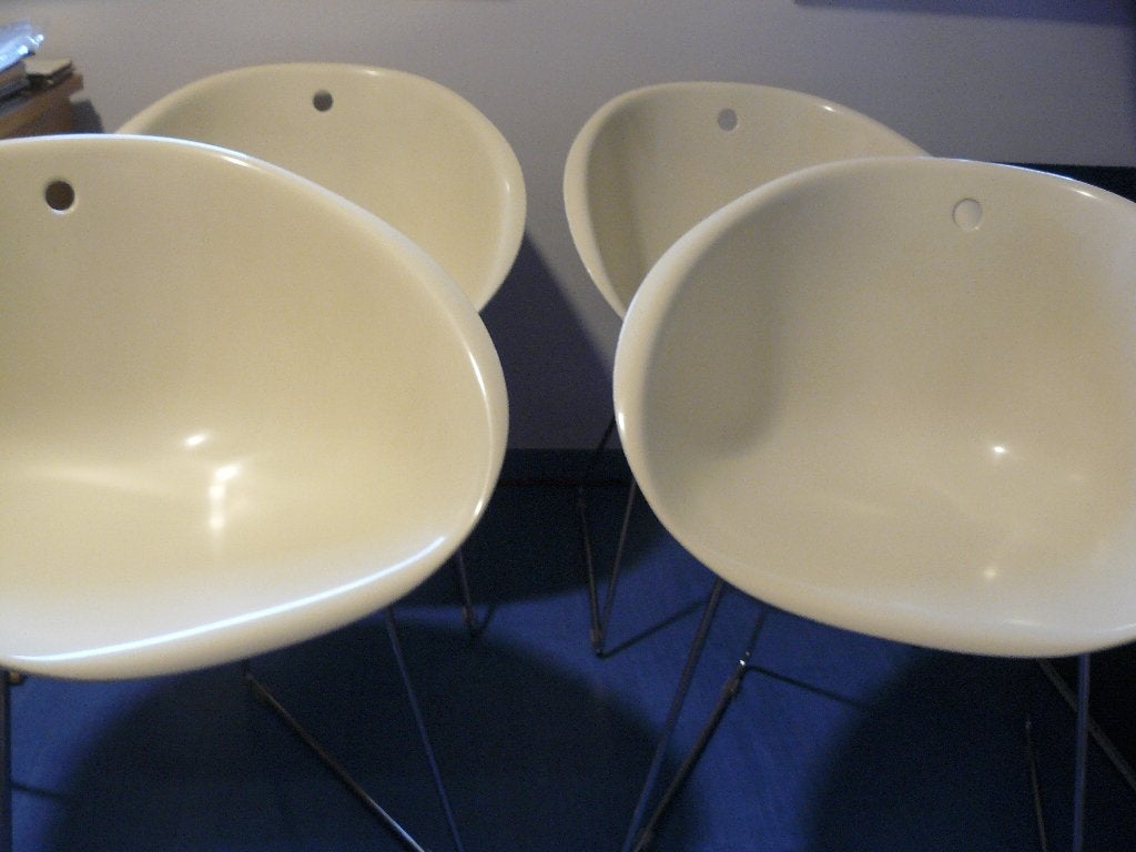 4 PEDRALI GLISS .....ITALY DESIGN KEUKEN KUIPSTOELEN...., Ophalen, Kunststof, Wit, Zo goed als nieuw