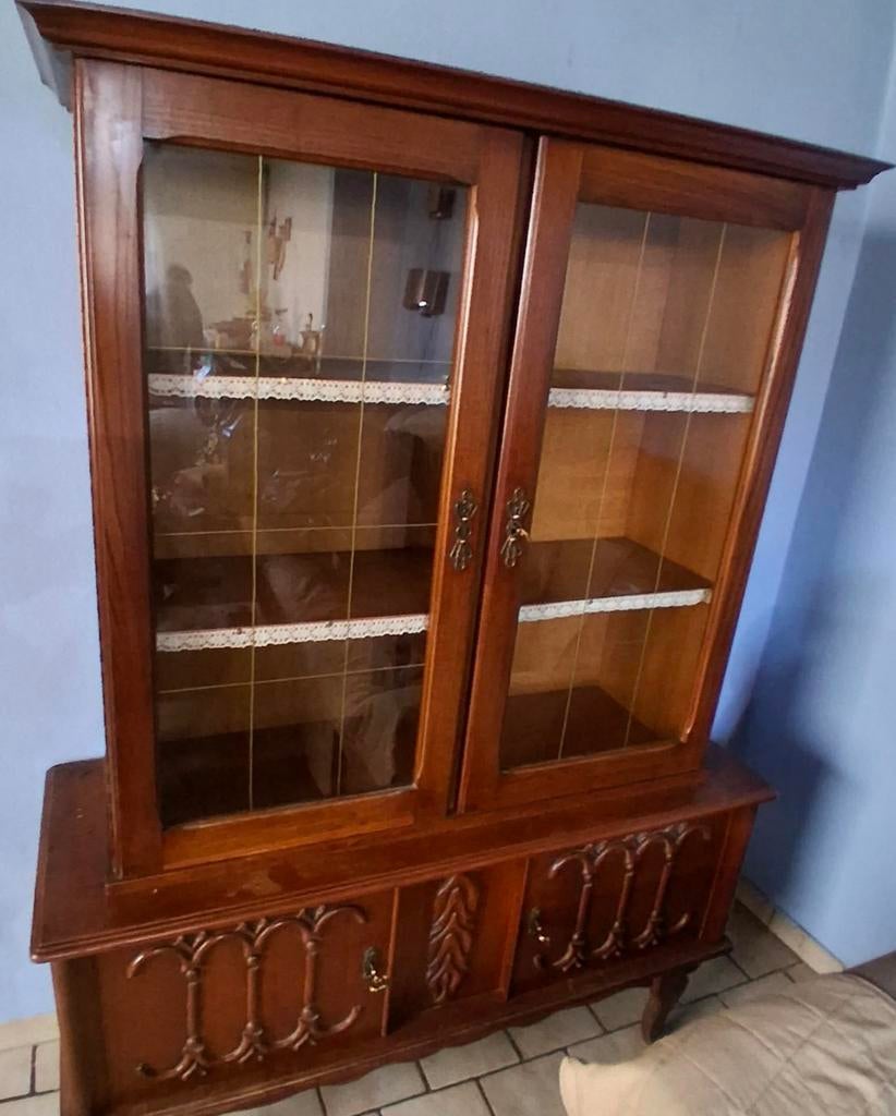 Vitrine / meuble de rangement en placage chêne, Enlèvement, Chêne