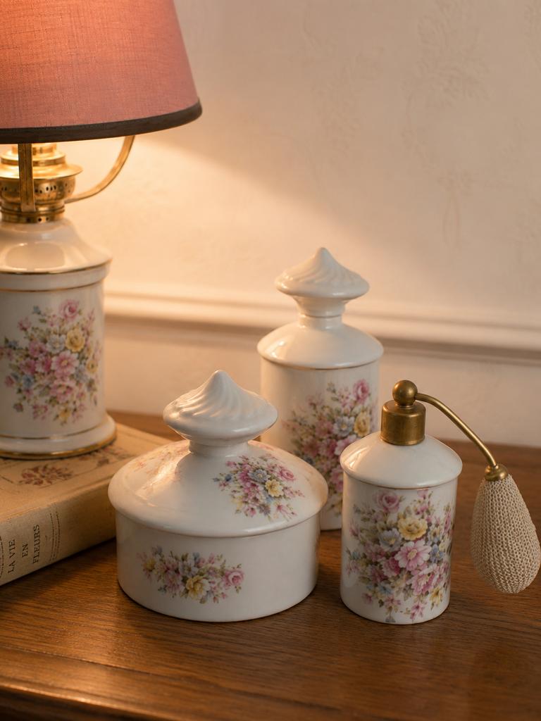 Limoges porseleinen toilettafel set + parfumverstuiver, Ophalen
