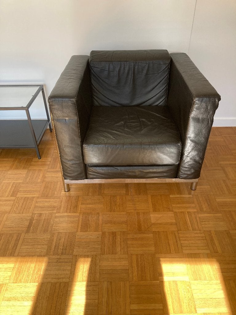 Leren designfauteuil - eenzit zetel, 75 à 100 cm, Moins de 150 cm, Une personne, Enlèvement