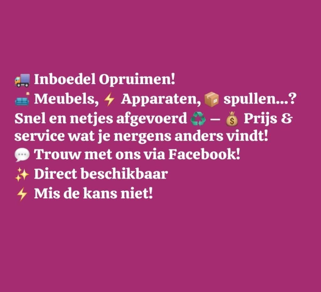 Woningontruiming & Leegmaken van Panden, Ophalen, Gebruikt