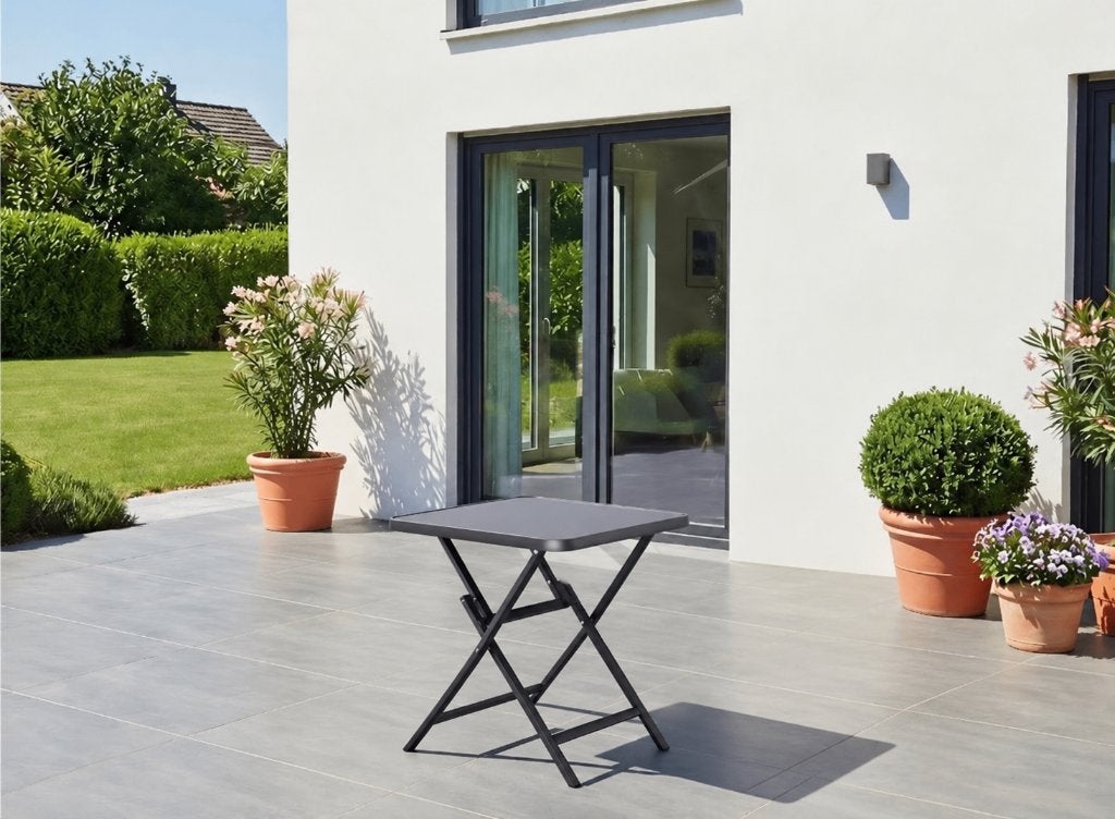 LIVARNO Home Toronto klaptafel 70x70 cm – antraciet, Maison & Meubles, 55 à 75 cm, Enlèvement, Métal ou Aluminium, 60 cm ou plus