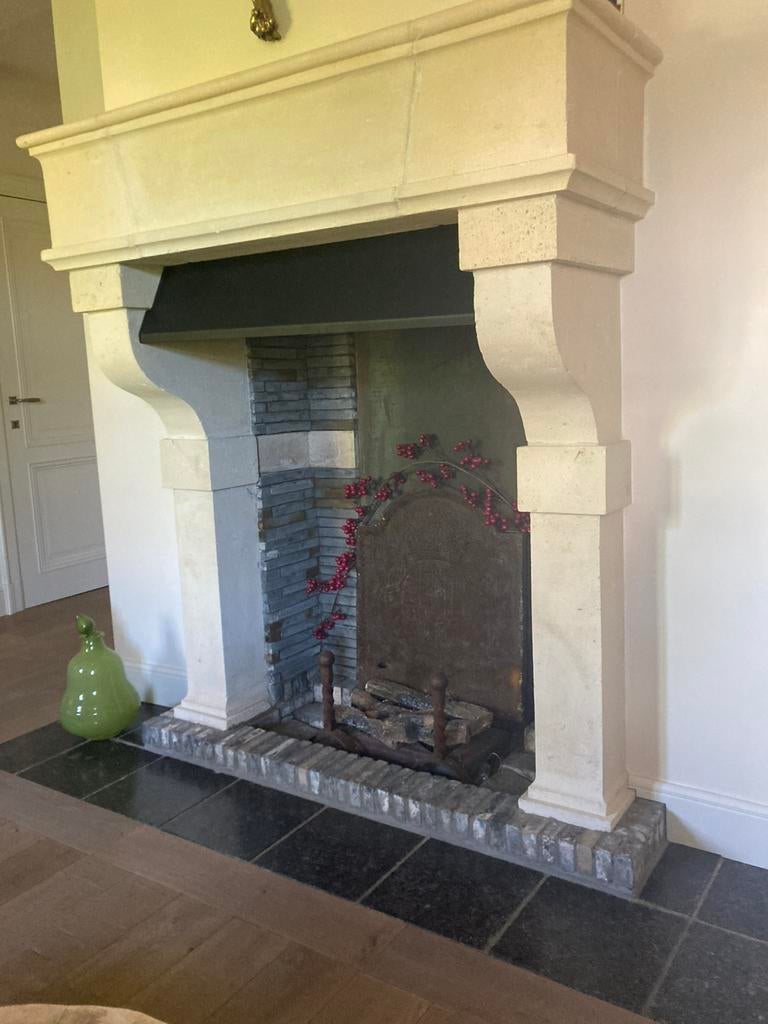 Open haard uit franse steen, Huis en Inrichting, Haarden, Ophalen, Gebruikt, Houthaard