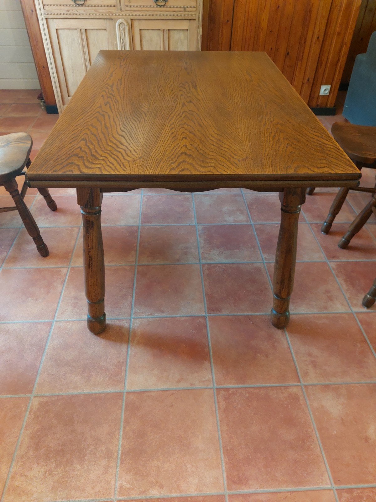 verlengbare stevige eikenhouten tafel, Antiek en Kunst, Ophalen