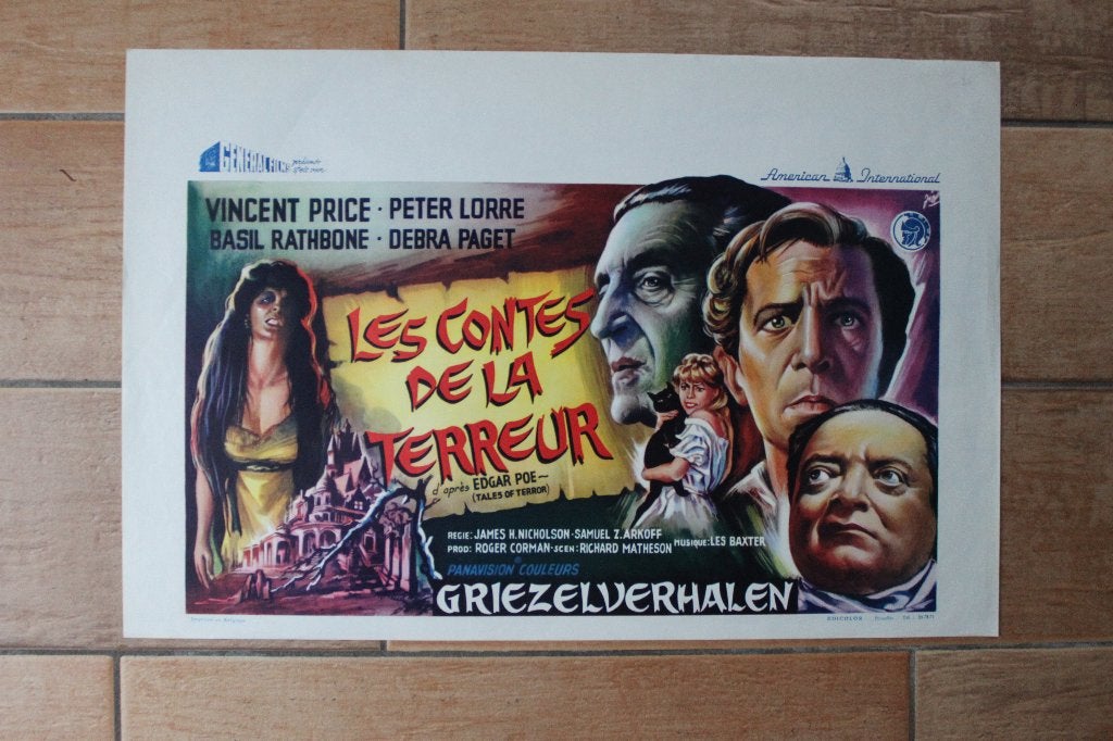 filmaffiche Tales Of Terror 1962 Vincent Price filmposter, Enlèvement ou Envoi, Rectangulaire horizontal, A1 jusqu'à A3, Comme neuf