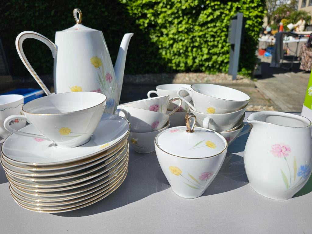 Vintage Koffieservies bloemenmotief, Ophalen