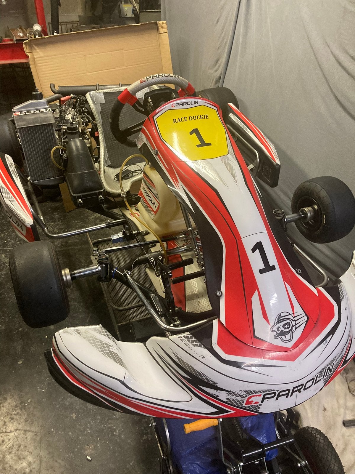 Kart parolin met alle toebehoren motor rotax max 125 cc, Enlèvement, Comme neuf, Kart