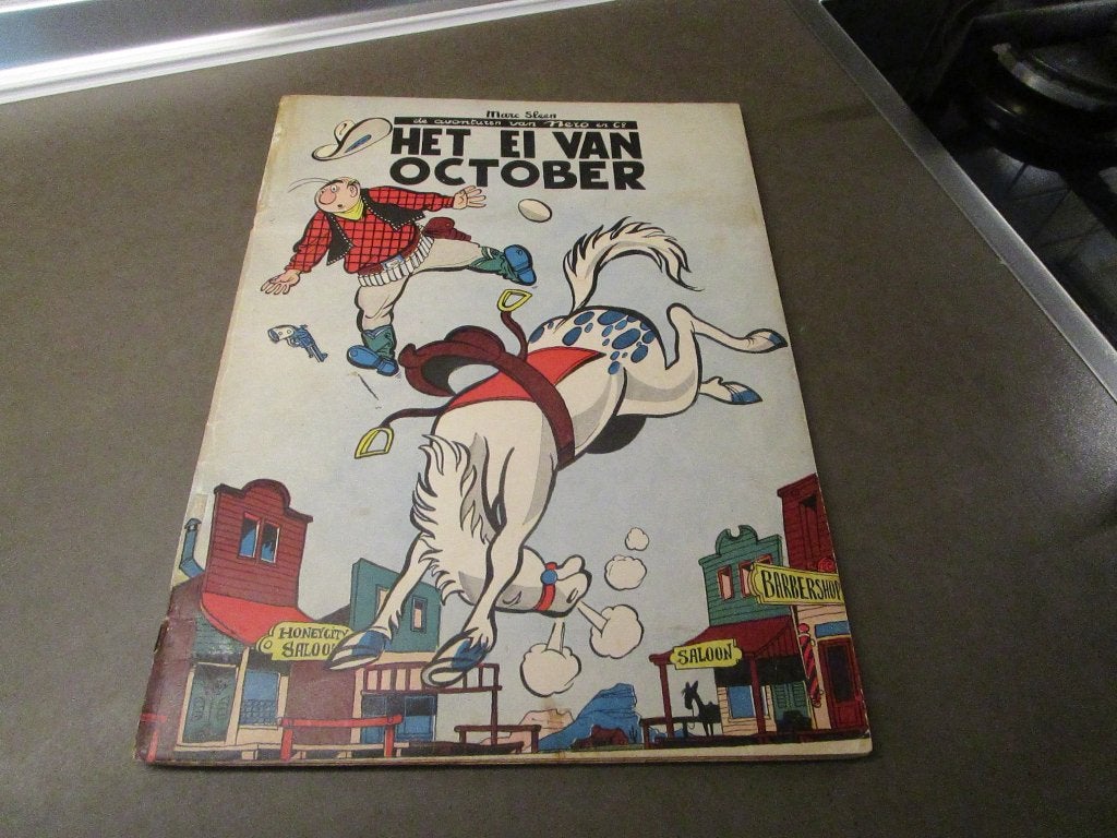 Nero - Het ei van october - 1e druk - 1956, Gelezen, Marc Sleen, Eén stripboek, Ophalen of Verzenden