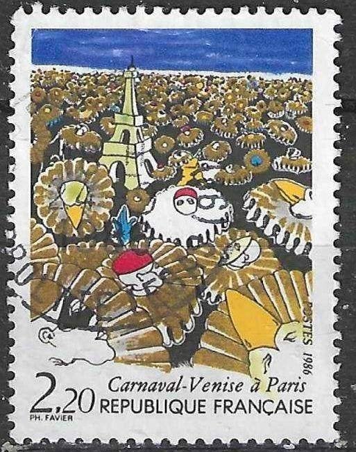 Frankrijk 1986 - Yvert 2395 - Carnaval van Venetie (ST), Verzenden, Gestempeld