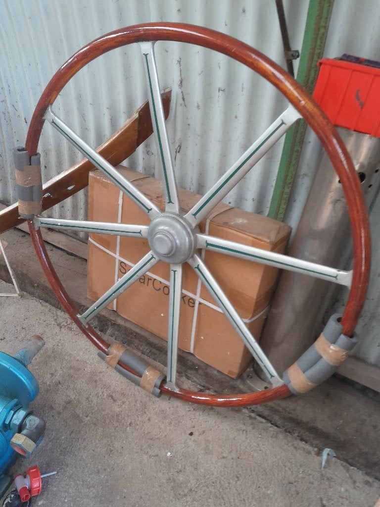 Vintage Alu stuurwiel met RVS stuurstand, zeer goede staat, Ophalen, Zo goed als nieuw