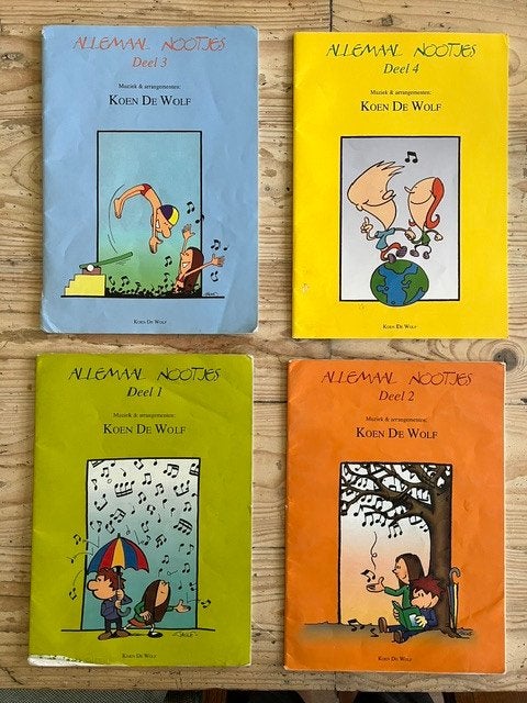 muziekboeken notenleer (allemaal nootjes 1-4), Koen De Wolf, Algemeen, Ophalen, Gelezen
