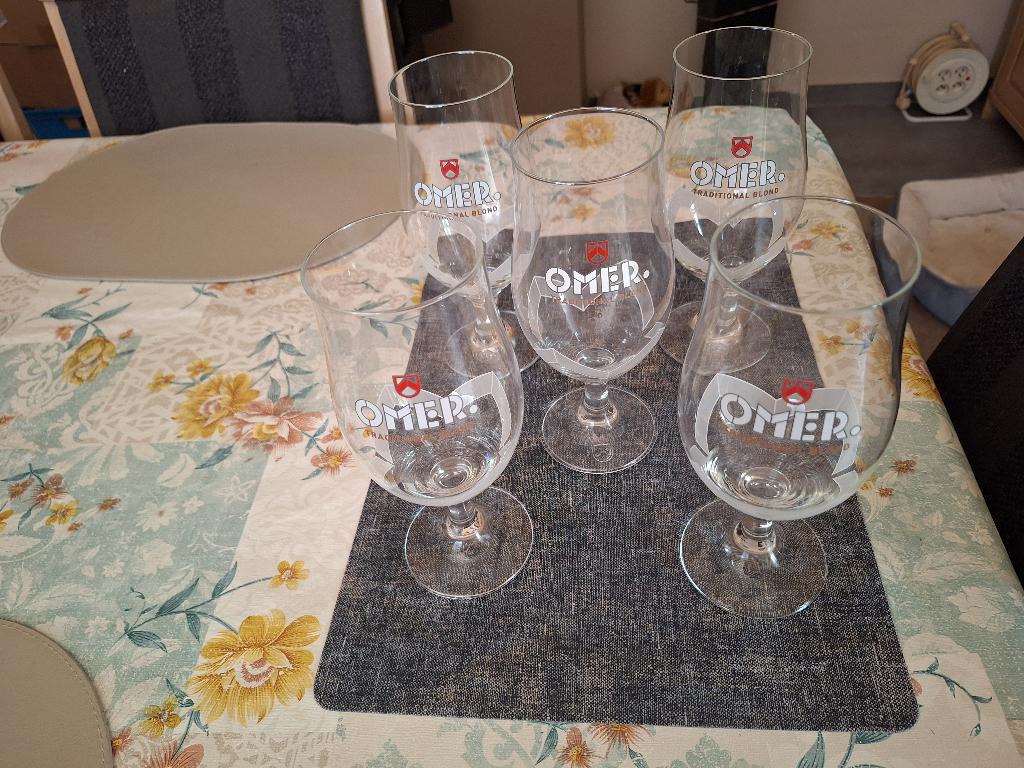 OMER GLAZEN / 5 gewone omer glazen. ( nieuw ) ., Verzamelen, Glas en Drinkglazen, Ophalen, Nieuw