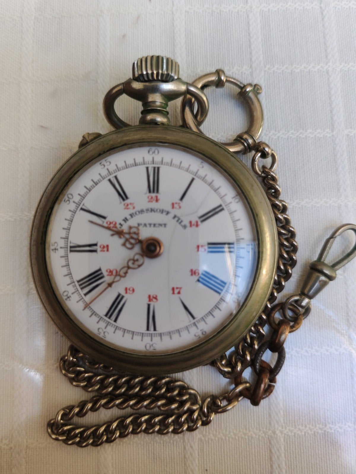 Montre à gousset Roskopf, modèle Patent avec chaine, Bijoux, Sacs & Beauté, Montres | Anciennes | Antiquités, Enlèvement, Montre de poche