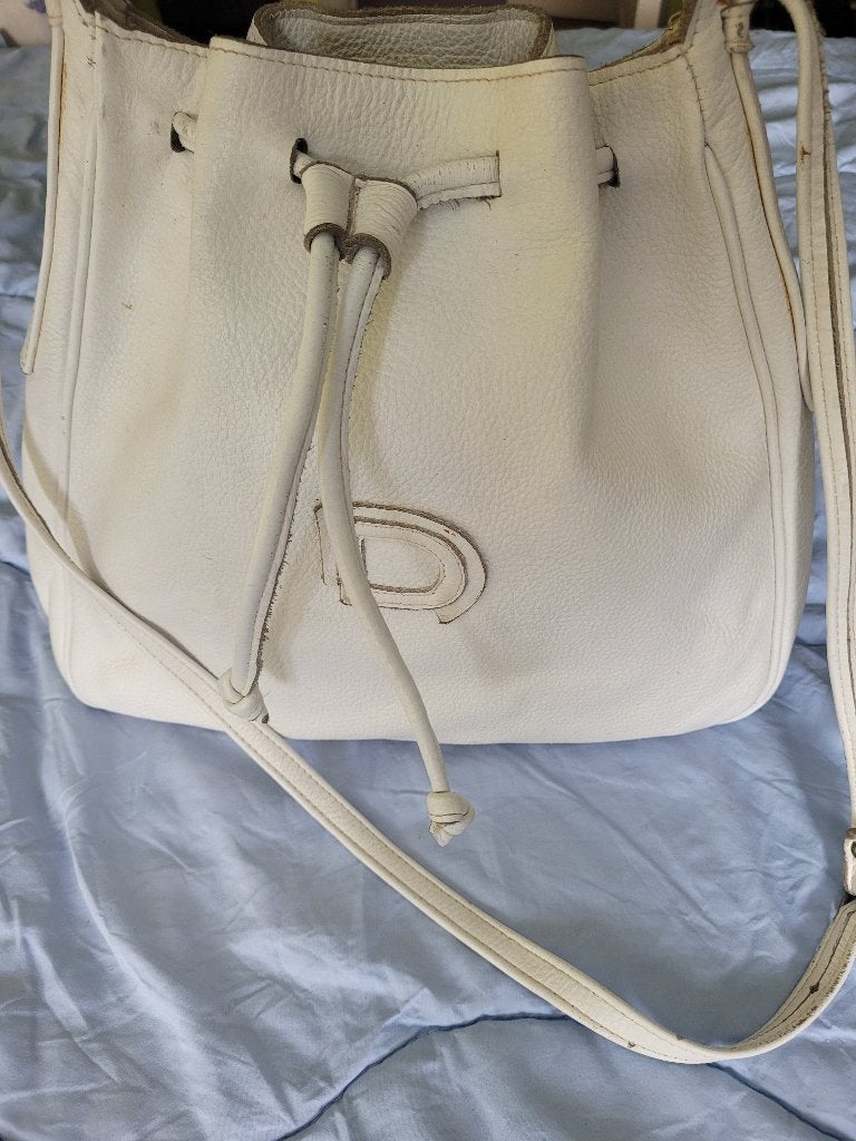 Sac bandoulière cuir blanc, Enlèvement, Utilisé, Blanc, Cuir
