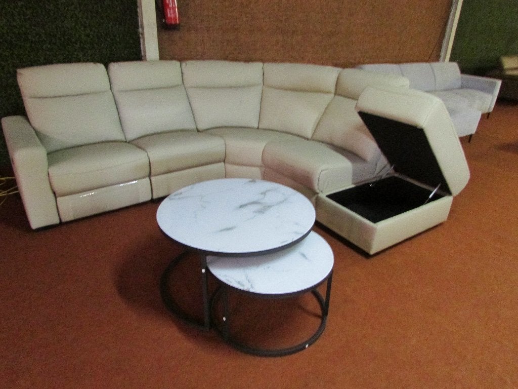 Nieuw hoeksalon met 1 elektrische relax 1900 euro., Ophalen, Nieuw, Leer