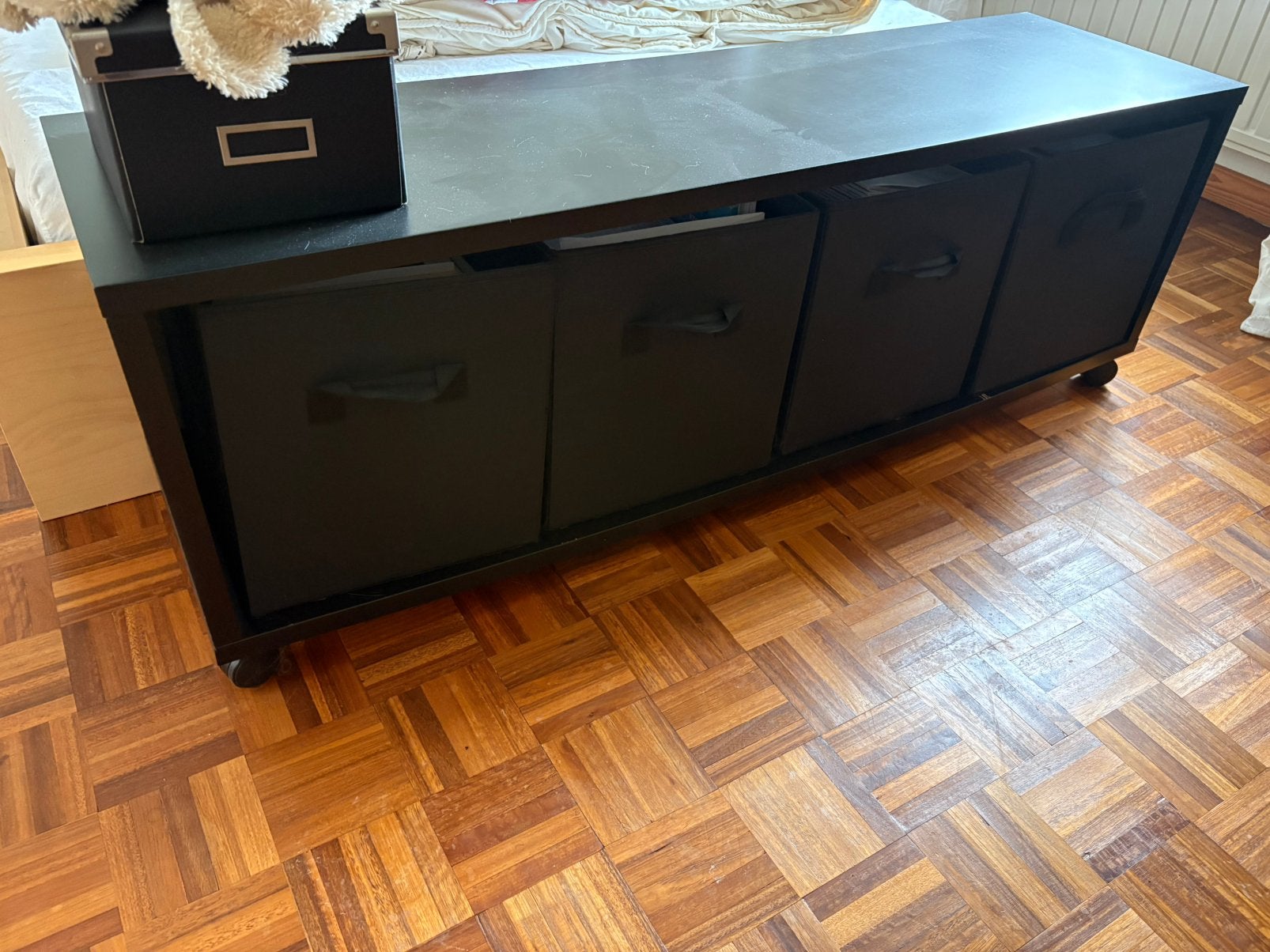 Zwarte kast met mandjes Ikea, Ophalen, Gebruikt