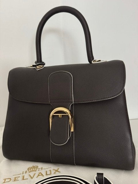 Delvaux Brillant MM s-rodeo calf Ebene doré, Handtassen en Accessoires, Ophalen, Nieuw