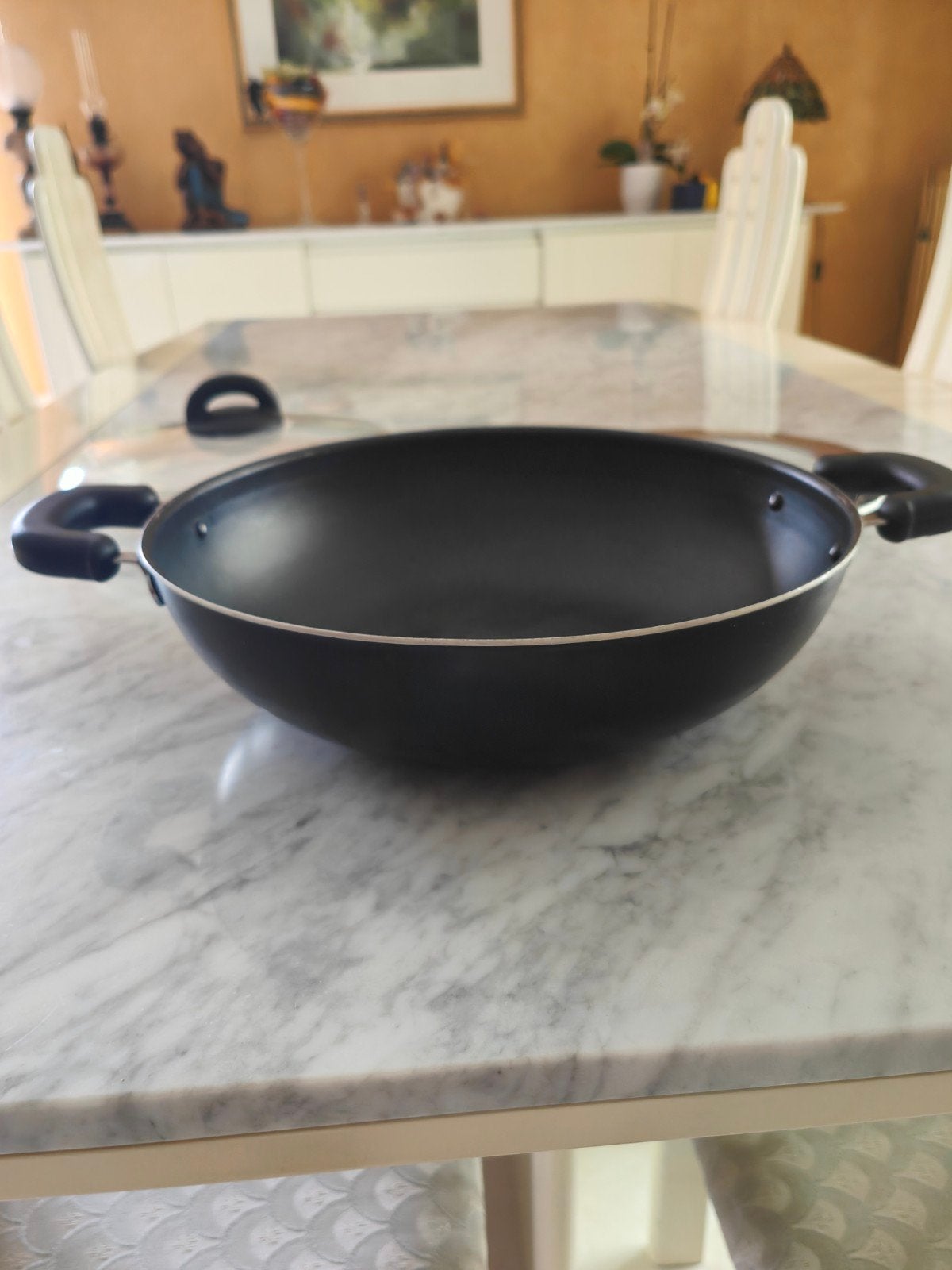 Wok en aluminium , revêtement antiadhésif et 2 couvercles, Huis en Inrichting, Keuken | Potten en Pannen, Antiaanbaklaag, Ophalen