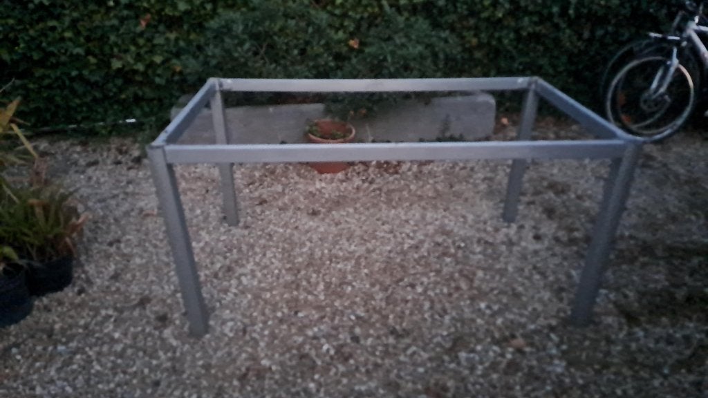 frame tuintafel, Ophalen, Gebruikt, Rechthoekig, Aluminium