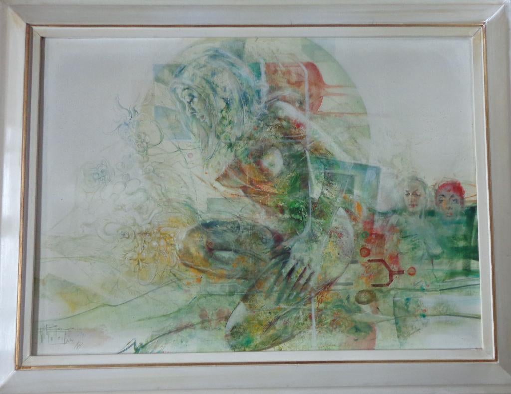 ROGER VAN BELLEGHEM / NAAKTE VROUW OLIEVERF 114x148cm KADER, Enlèvement