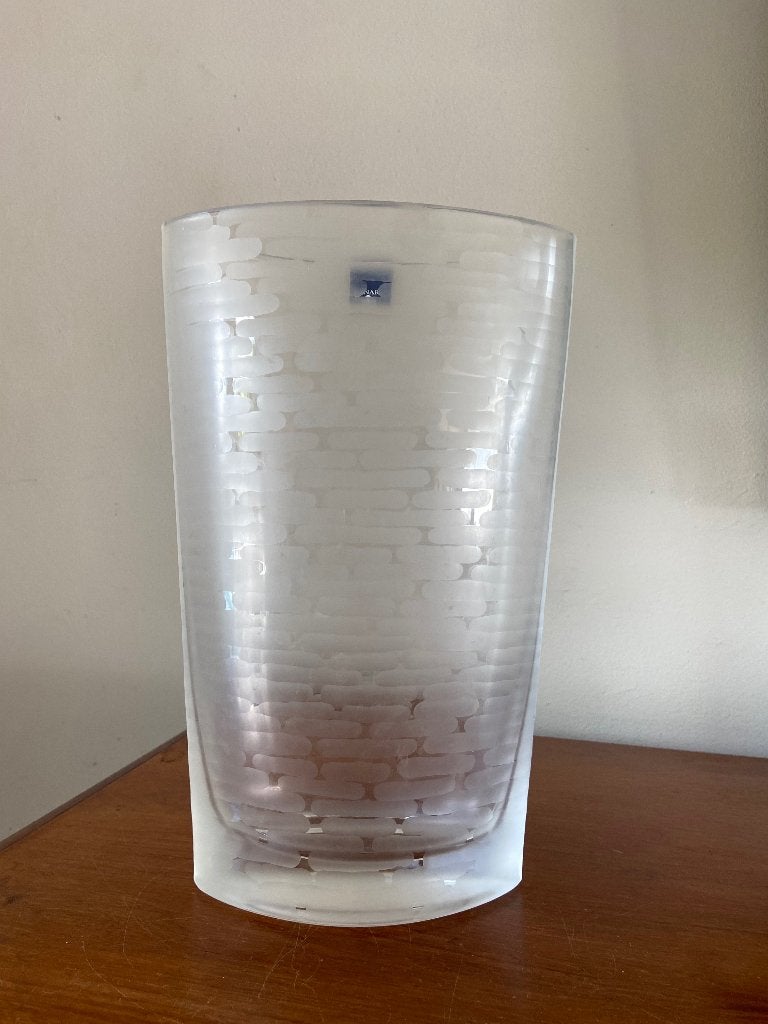 LEONARDO vaas 30 cm in wit gesatineerd glas - groot model, Ophalen of Verzenden, Geschikt voor droogbloemen, Wit, 30 cm