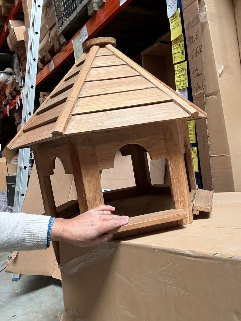 Mangeoire en teck pour oiseaux, Jardin & Terrasse, Maisons & Bains d'oiseaux, Comme neuf, Enlèvement ou Envoi