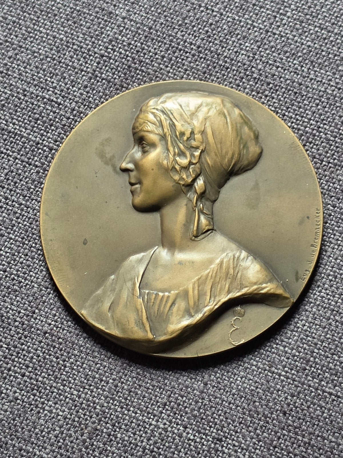 medaille 8cm Koningin Elisabethfonds Congo, Ophalen of Verzenden