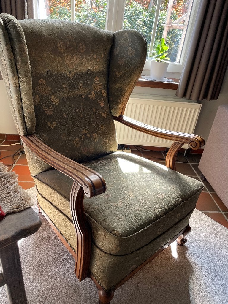 2 brocante (oor)zetels met vering, Antiek en Kunst, Ophalen