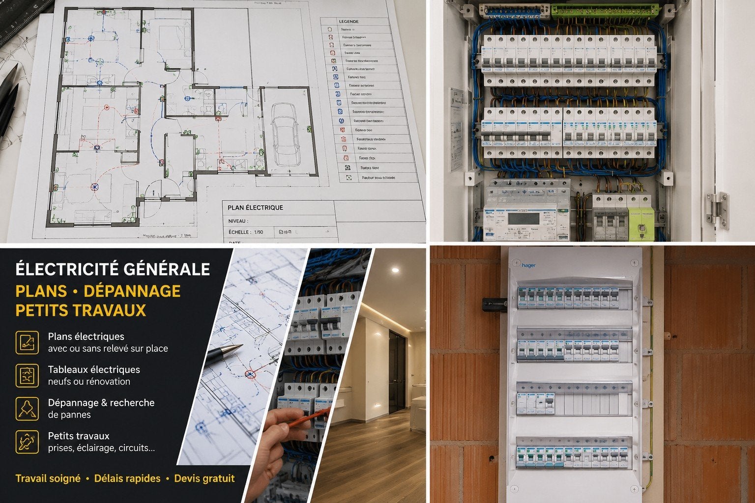 Électricien – Plans électriques, dépannage & petits travaux, Doe-het-zelf en Bouw, Elektriciteit en Kabels