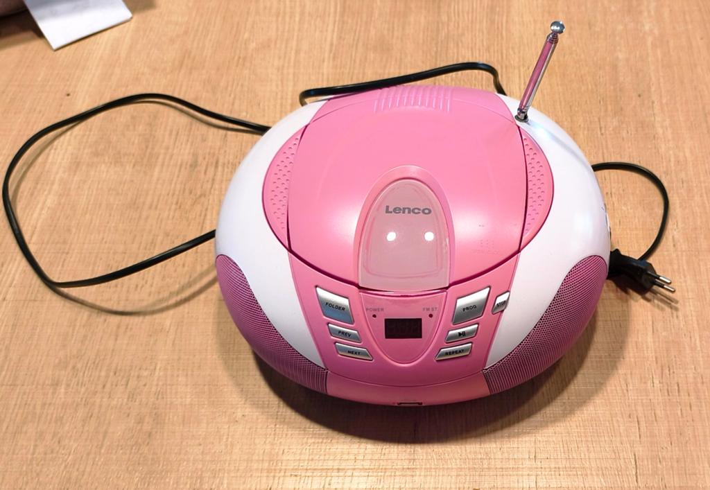 Lecteur CD/Radio Lenco SCD-37 Rose, Enlèvement, Utilisé, Radio, Avec lecteur de CD