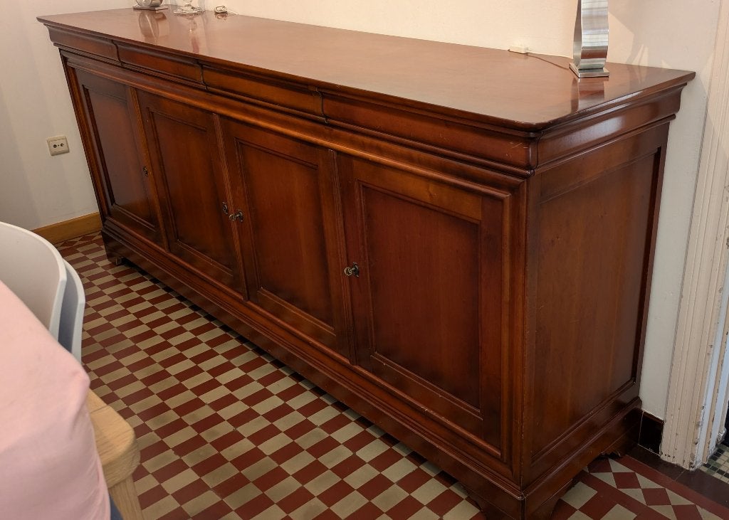 Buffet en bois massif, plaqué Merisier, Avec tiroir(s), 200 cm ou plus, Enlèvement, Utilisé