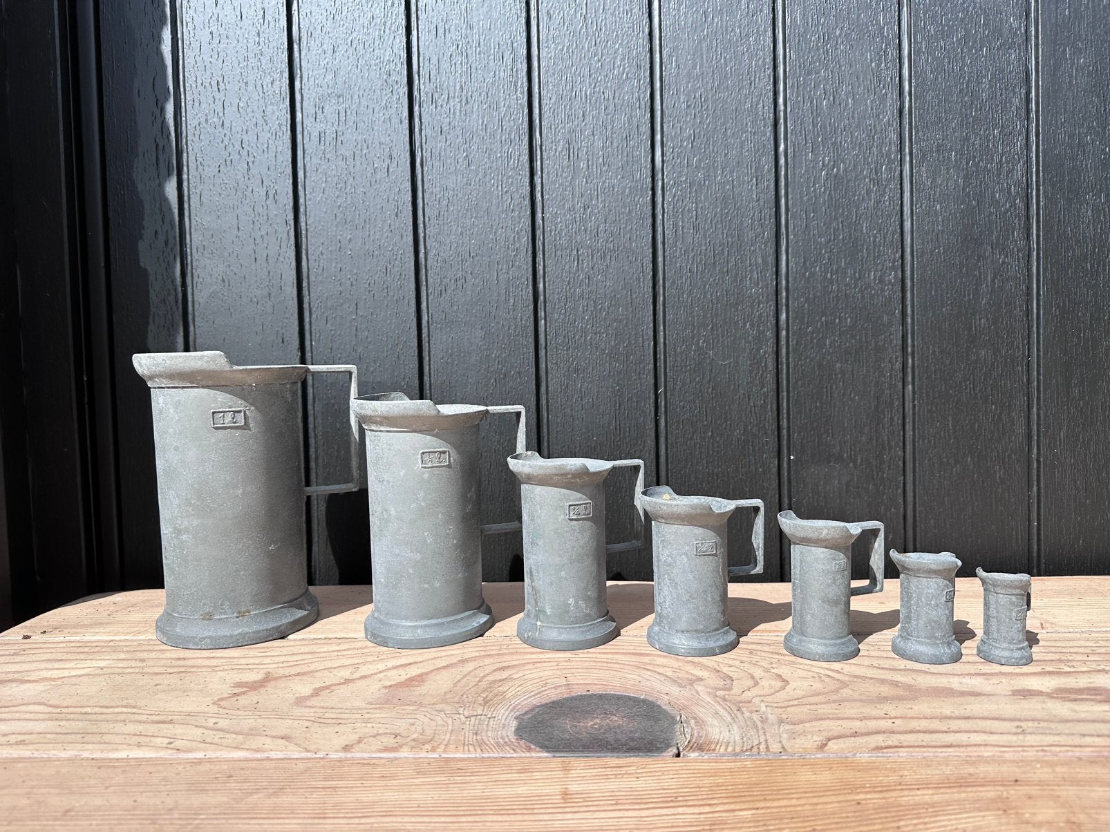 Tinnen maatbekers - ijkmaten - schenkmaten - Peltrato, Antiek en Kunst, Antiek | Tin, Ophalen