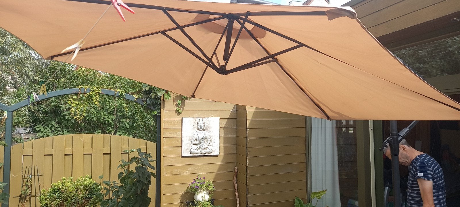 zweefparasol zonder voet, 3 à 4 mètres, Enlèvement ou Envoi, Inclinable, Parasol flottant