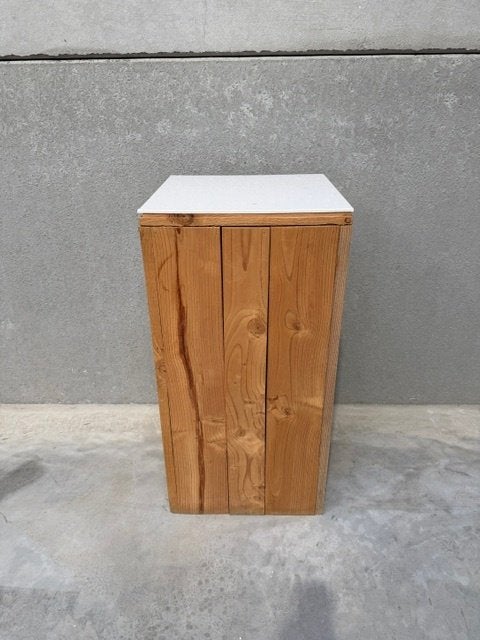 Houten presentatiesokkel 104 cm - bovenblad 52 x 52 cm, Enlèvement, Utilisé