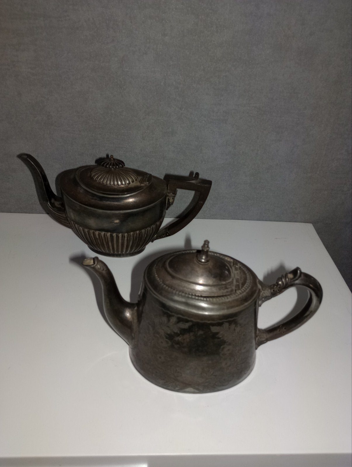 Twee Antieke theepotten 1880/1900, Antiek en Kunst, Antiek | Zilver en Goud, Ophalen of Verzenden