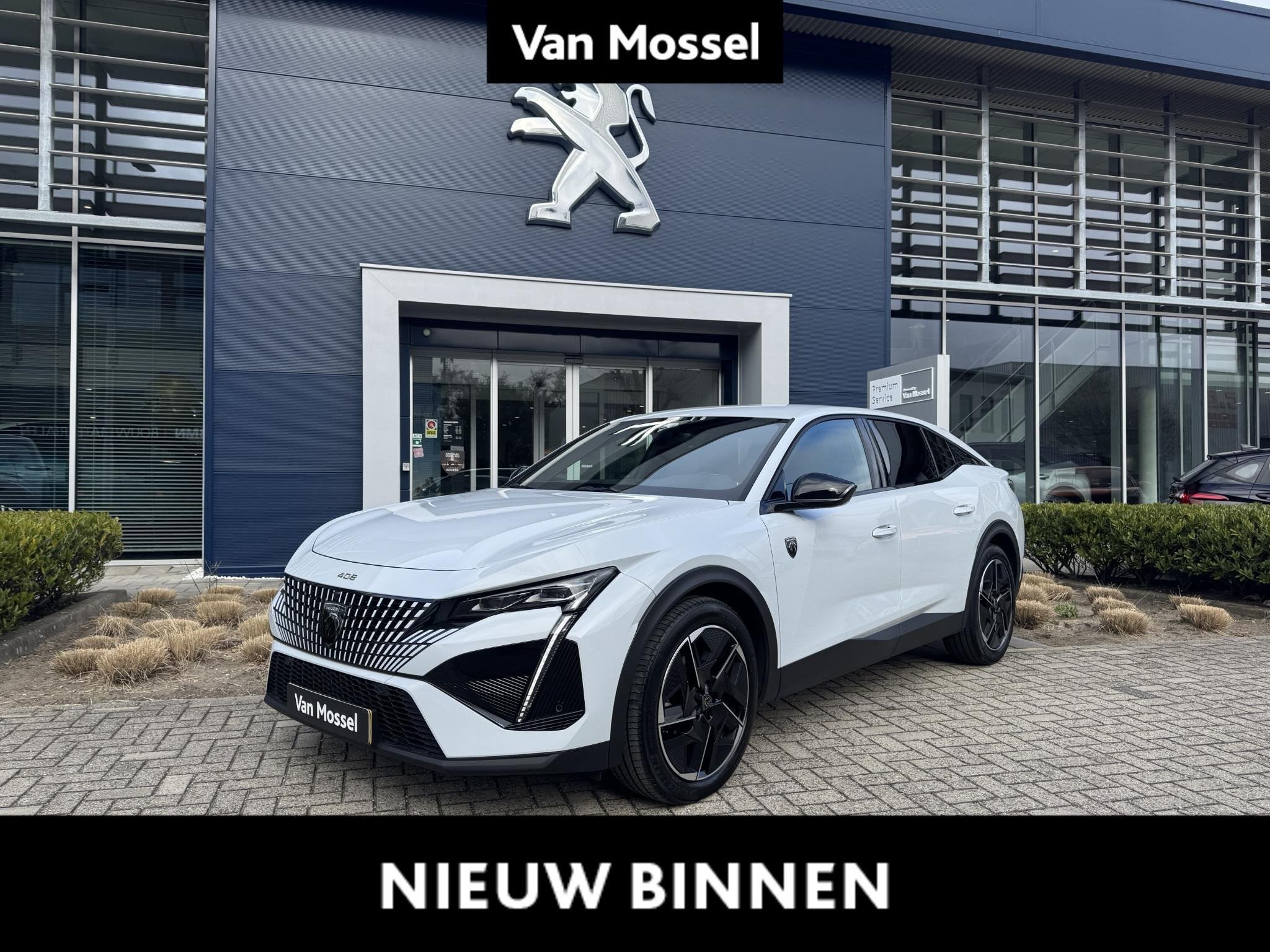 Peugeot 408 1.2 HYBRID 145 e-DSC6 GT+pano dak verwacht, 116 g/km, Wit, Bedrijf, 5 zetels