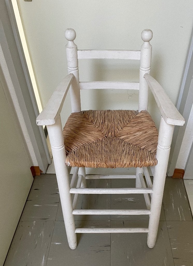 Hoge kinderstoel met zitvlak van biezen, Kinderen en Baby's, Ophalen, Gebruikt, Overige typen