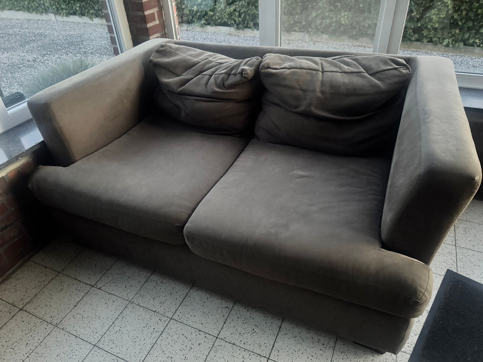 2-zits designbank antraciet - zeer comfortabel, Ophalen, Zo goed als nieuw, Stof