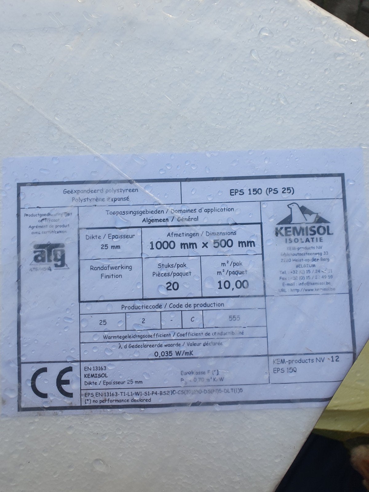 EPS isolatie (isomo)1000mmx500mmx25mm, Doe-het-zelf en Bouw, Ophalen