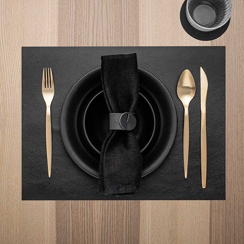 Placemat in gerecycleerd Leder, 3 kleuren 45x30cm Rechthoek, Huis en Inrichting, Keuken | Textiel, Overige kleuren, Nieuw, Ophalen of Verzenden