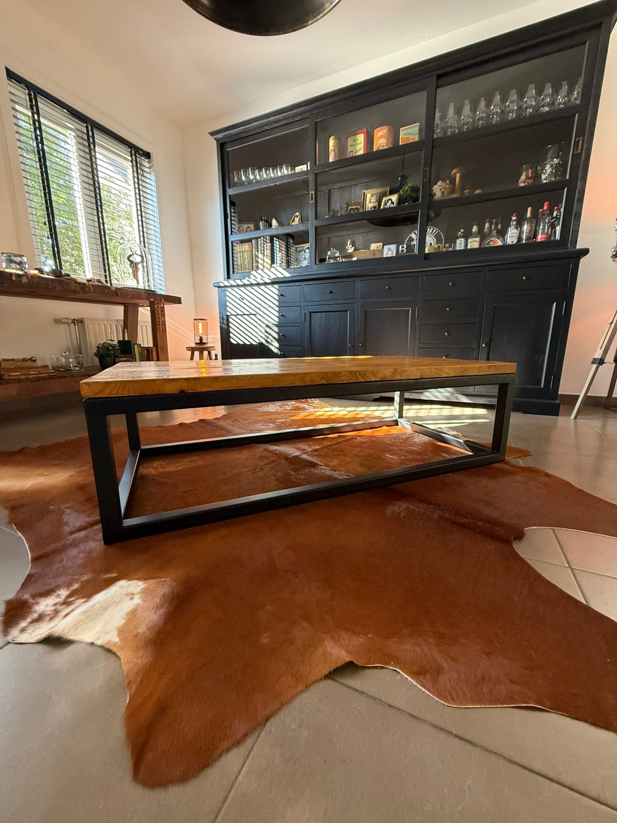 Salontafel industrieël, Huis en Inrichting, Tafels | Salontafels, Ophalen, Gebruikt