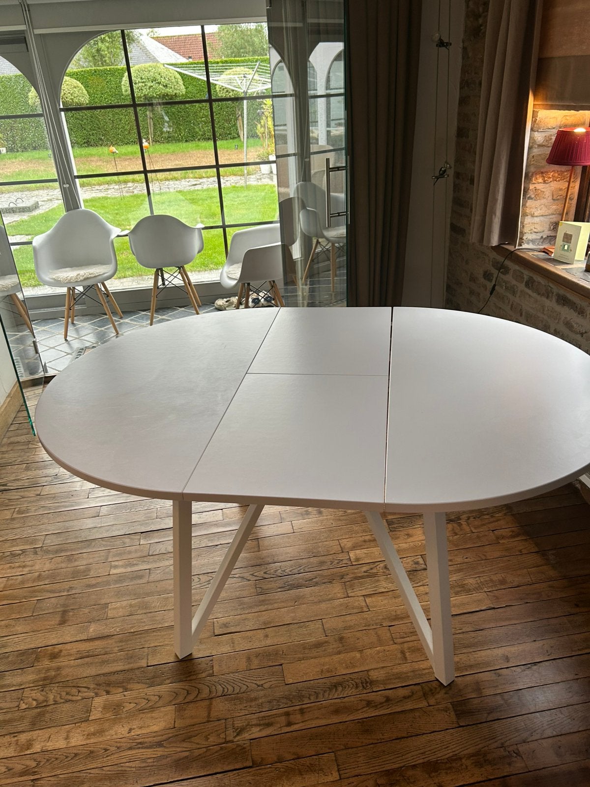 Table ronde blanche, Maison & Meubles, Enlèvement, Comme neuf