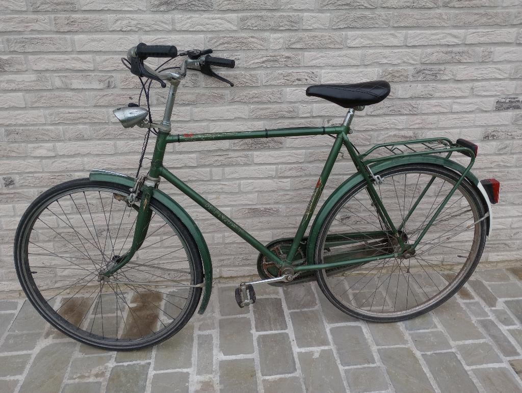 Oude herenfiets (framemaat 58), Fietsen en Brommers, Fietsen | Heren | Herenfietsen, Ophalen, Gebruikt, Velgrem, Versnellingen