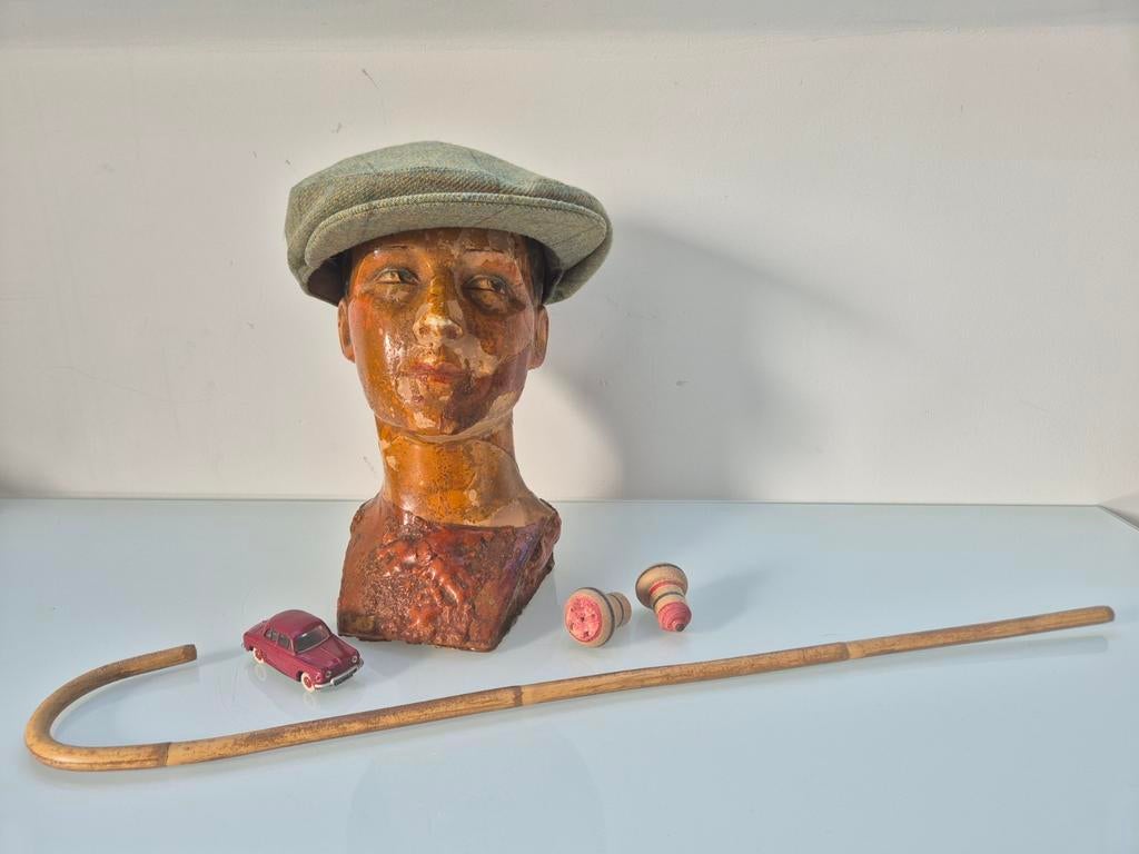 Bâton de marche antique rare pour enfants 67 cm en bambou, Enlèvement ou Envoi