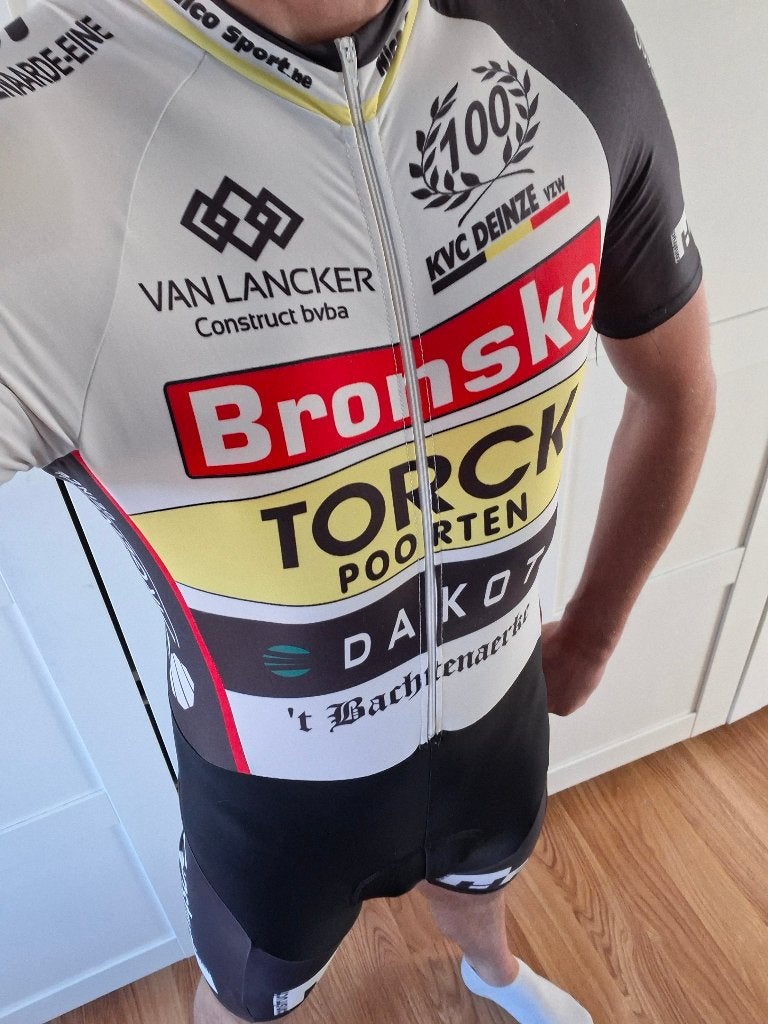 Wielrenpak - Speedsuit - maat S, Kleding | Heren, Sportkleding, Verzenden, Wit, Zo goed als nieuw, Hardlopen of Fietsen